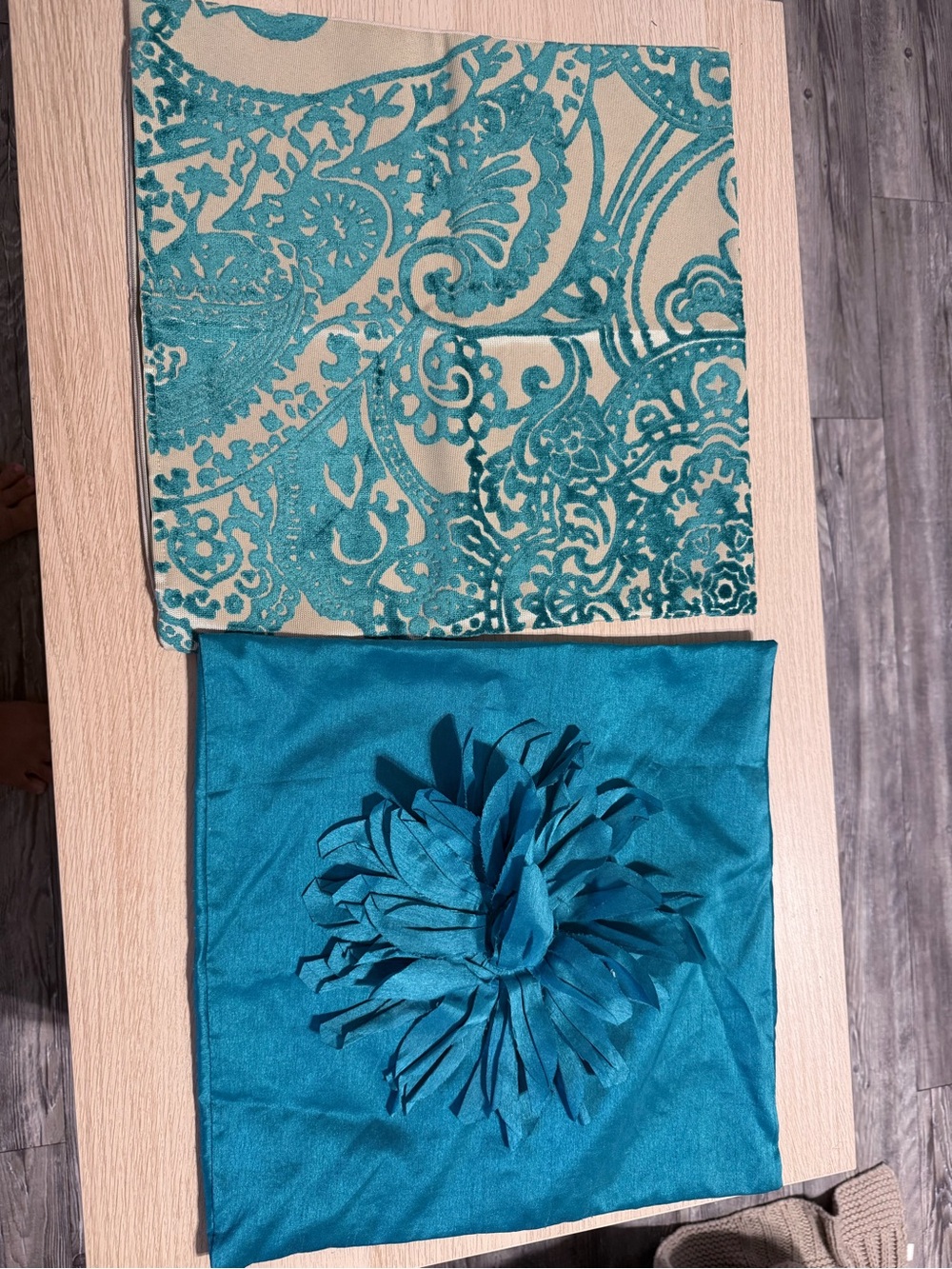Set of Two Decorative Throw Pillow Covers in Teal hobby lobby